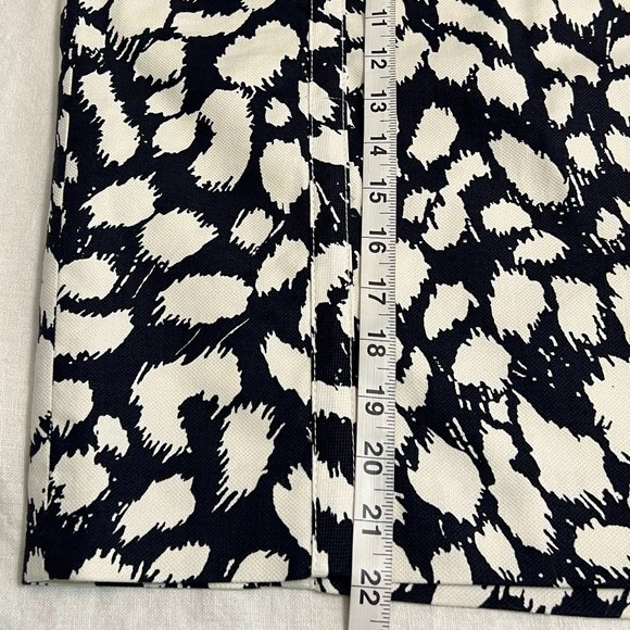 NWT LOFT Women's Pencil Skirt Dark Navy Geometric Size 12 Rayon Blend - Picture 7 of 7